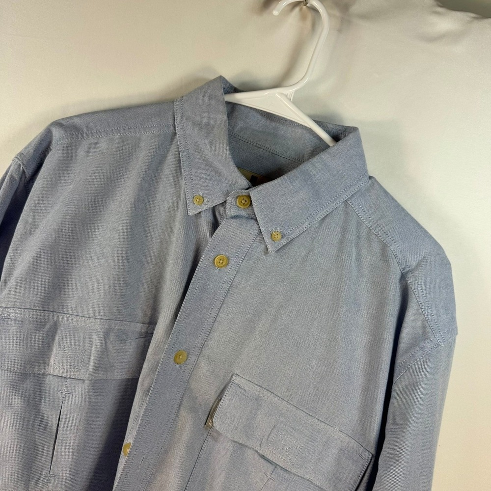 Woolrich Mens Blue Oxford Button Down Utility Shirt Long Sleeve Large 703